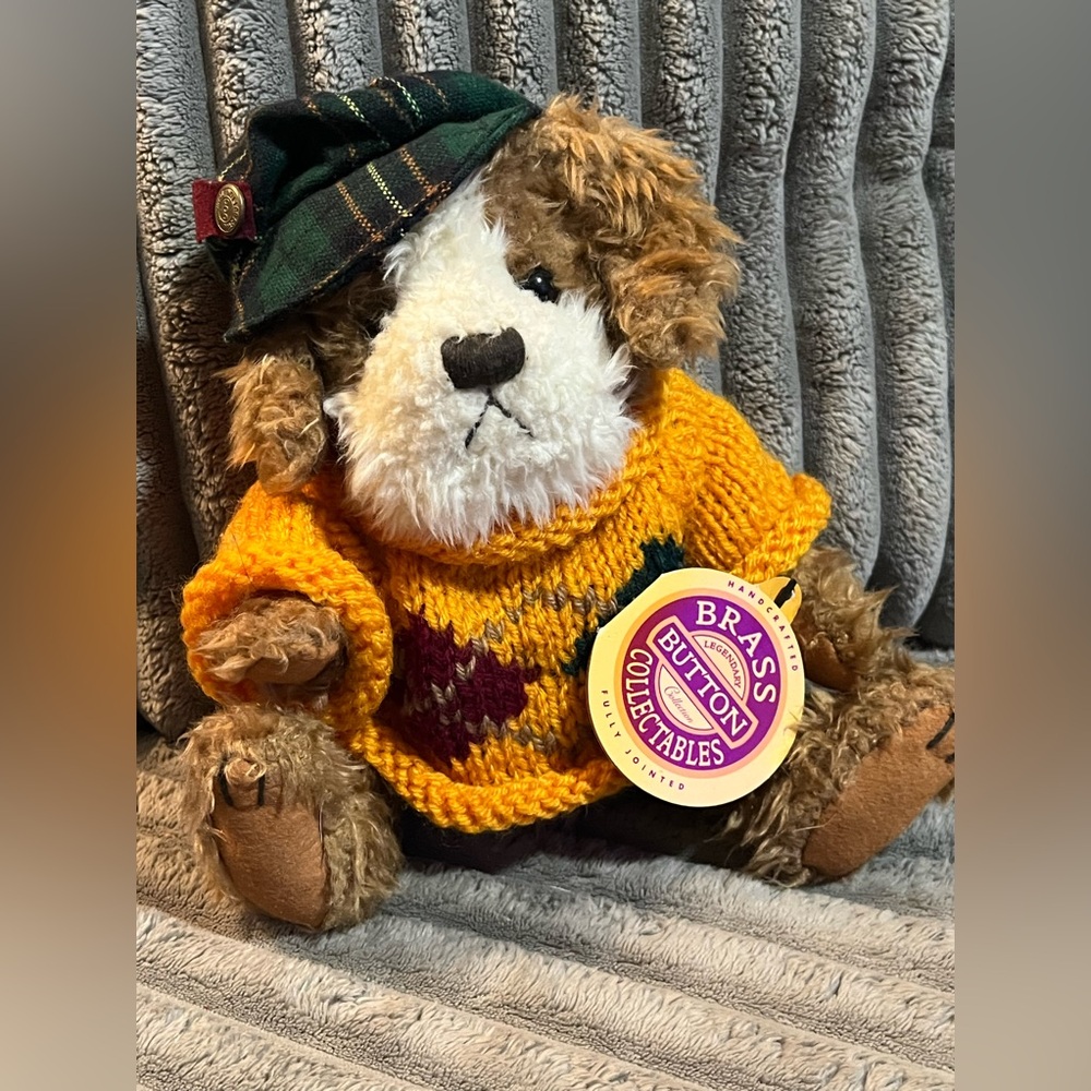 PICKFORD BEARS BRASS BUTTON COLLECTABLES 11" AUGIE DOG OF FRIENDSHIP- 1997